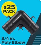 SharkBite 3/4 Inch Poly Crimp 90 Degree Elbow, Pack of 25, PEX Pipe, PE-RT, UP256