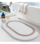 LUMI Bath Mat Oval Bathroom Rug, 20"x32" Non Slip Washable Bathroom Mats, Premium Water Absorbent...