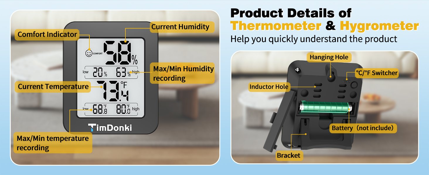 hygrometer indoor humidity room thermometer