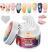GELLAKTIK 60g Solid Builder Nail Gel with 3D Sculpting Mold, Non-Sticky Hand Carving Gel for Nail...