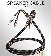 SKW A Pair Audiophile Speaker Cable,Convertible Banana Spade Gold Plated Connector,Nylon Braid,Hi...