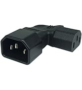 Cerrxian Left Angle IEC 320 C14 3 Pin Male to C13 Female PDU PSU UPS Power Extension Adapter Rece...