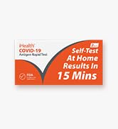 iHealth COVID-19 Antigen Rapid Test, 2 Tests per Pack,FDA EUA Authorized OTC At-home Self Test, R...