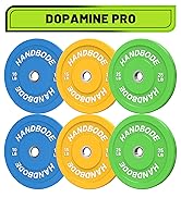 HANDBODE 2-Inch Weight Plates High Bounce, Olympic Bumper Plate Set 45/100/160/190/260/300lb, Col...
