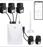 Energy Monitor with 5 Circuit Level Sensors(3 * 200A and 2 * 50 A), Smart Home Power MonitorTrack...