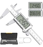 HDLNKAK 6”/150mm Rechargeable Digital Caliper, Inch/MM Conversion Caliper Measuring Tool with Lar...
