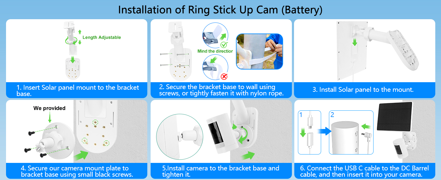 ring stick up cam mount with solar panel