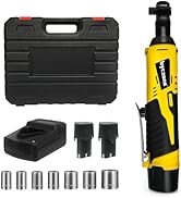 byczone 3/8” Cordless Electric Ratchet Wrench, 12V Power Socket Wrench, Cordless Power Ratchet Se...