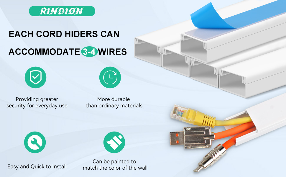 Cord Hider Kit, 113.6in TV Cable Hider