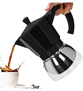Vaolvpant No Coating 4 Cup Aluminum and Stainless Steel Moka Pot Stovetop Espresso Maker Italian ...