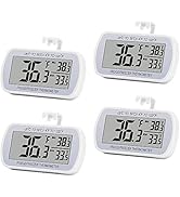 4 Pack Digital Refrigerator Thermometer Fridge Freeze Room Thermometer Waterproof Large LCD Displ...