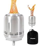 KingCamp Smokeless Fire Pit, Ultralight Stainless Steel Fire Pits Portable Camping Stove with Sta...