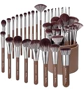 Bueart Design 26 Pcs Chocolate-colored Gift Makeup Brushes Set with Extra Large Holder,Elegant Ma...