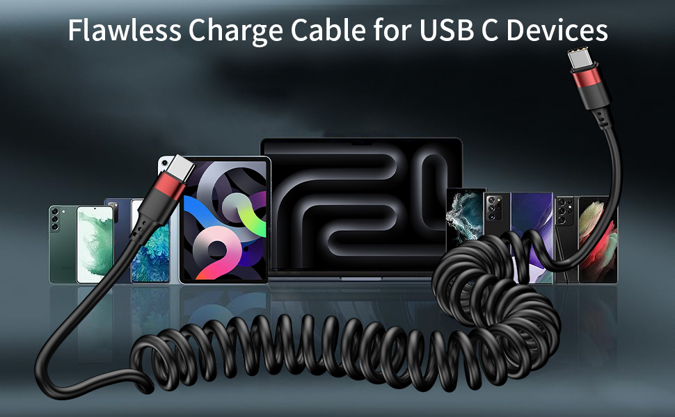 coiled usb c to usb c cable