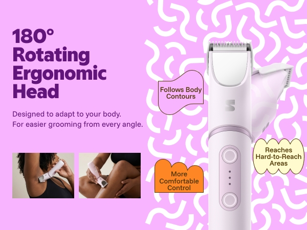 electric bikini trimmer for women-180° Rotating Ergonomic Head