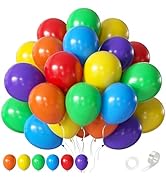 CVPARTYON Rainbow Balloons 60 Pcs 12 Inch Latex Colorful Balloons for Balloon Garland or Arch as ...