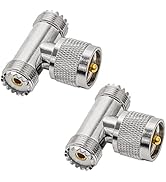 Anina Coaxial Connector UHF Male to Dual UHF Female 3 Way Splitter Coax Adapter PL259 SO239 RF Co...