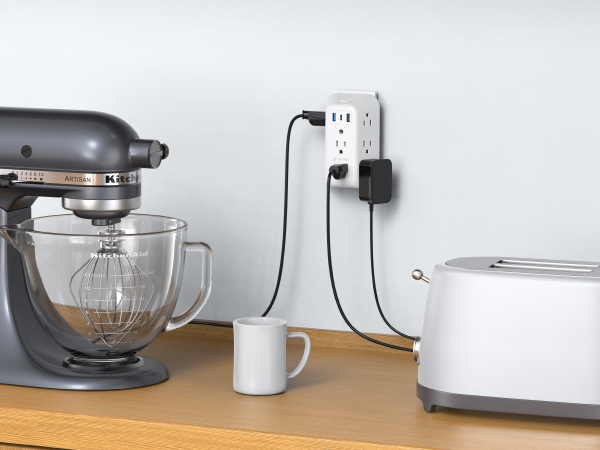 multi outlet expander with surge protection for kitchen