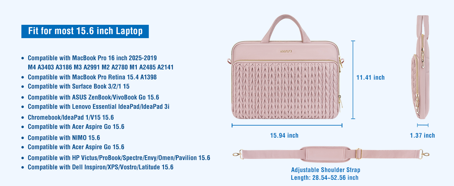 15.6 inch Laptop Shoulder Bag for Women