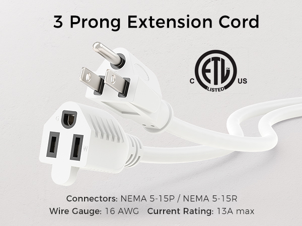 16 AWG Heavy Duty Power Extension Cord