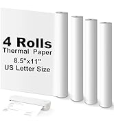 Thermal Printer Paper 8.5''x11'' US Letter Size, 4 Rolls BPA free Quick-Dry Thermal Printer Paper...