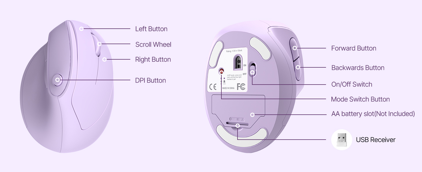 purple vertical mouse