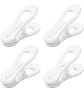 Otylzto 20 Pcs Multi-Purpose Clips for Hangers, White Clothes Hanger Clips, Standard Plastic Hanger