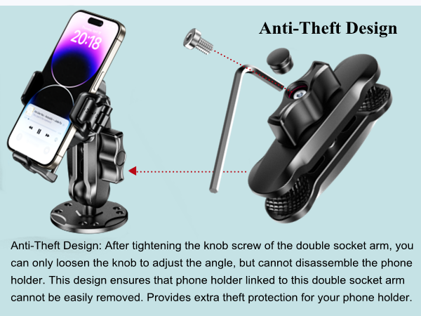 Anti-theft design phone mount