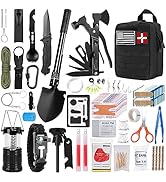 Survival Kit, Survival Gear First Aid Kit Compatible Bag and Emergency Tent, Outdoor Adventure