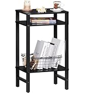 YUFAM 28in Tall Side Table 3-Tier Small Narrow End Table for Couch, Skinny Nightstand for Small S...
