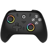 ASRVA Black 2.4G Wireless Game Controller, No Bluetooth, Hall Effect Gamepad with Metal Rear Macr...