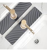 EdenDwell Quick Dry Stone Faucet Mat for Kitchen Sink - 15.8"x3.9" Natural Diatomite Stone Drying...