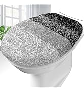 OLANLY Soft Microfiber Bathroom Toilet Lid Cover, Machine Washable Covers, 17.5x15, Stays in Plac...