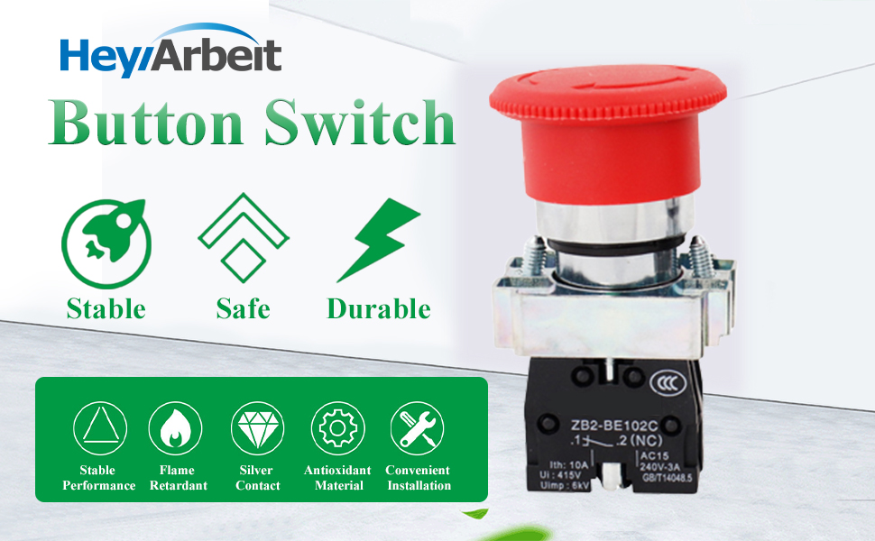 red signal emergency stop switch emergency switches 660v 10a emergency stop push button switch self