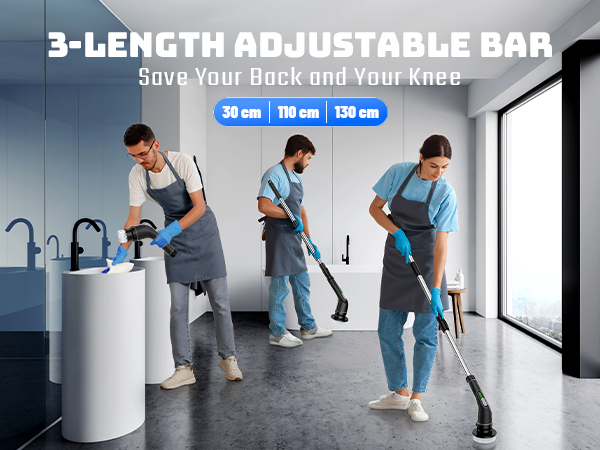 3 different lengths suitable for various cleaning scenarios makes cleaning easy and effortless