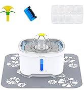 Cat Water Fountain Stainless Steel, 84oz/2.5L Automatic Pet Water Fountain with Water Level Windo...