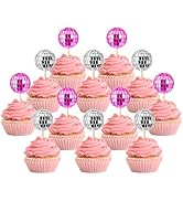 JOERSH 24pcs Disco Ball Cupcake Toppers - 1970s Disco Ball Picks Disco Theme Cake Decorations for...