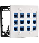 DIYTECH Cat6 Ethernet Wall Jack - 12 Port RJ45 Keystone, Female to Female, Plug in Wall Outlet, f...