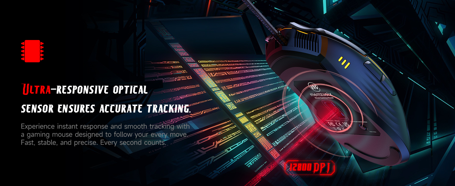 gaming mouse rainbow lights wired