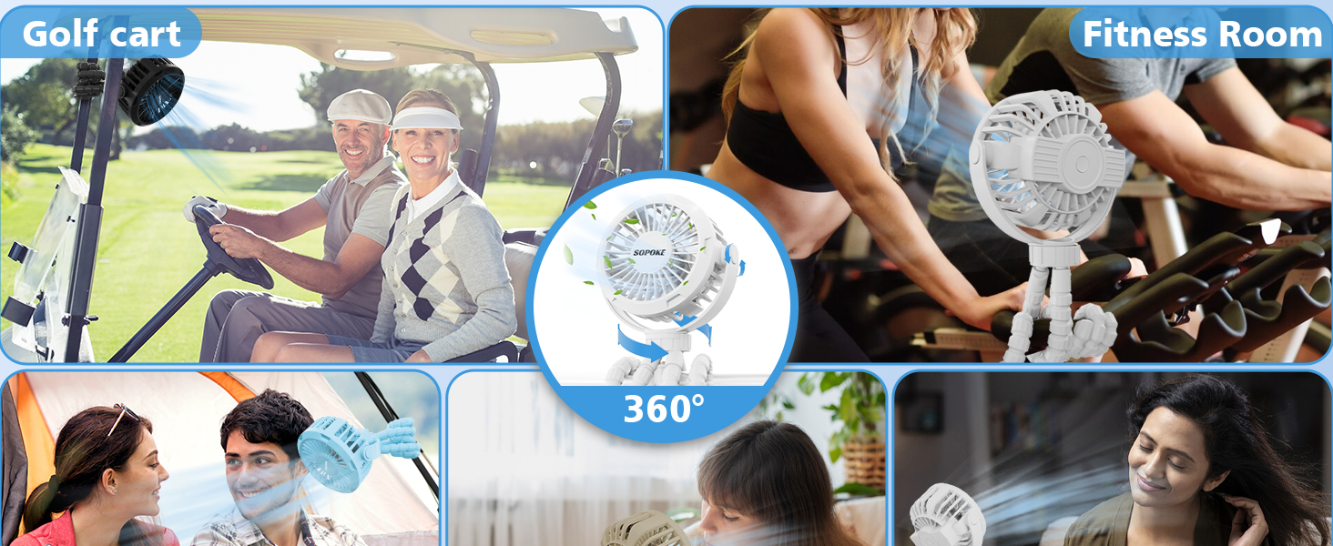 portable mini fan clip on baby stroller for travel personal handheld battery powered rechargeable