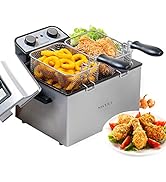 Secura Electric Deep Fryer 1800W-Watt Large 4.0L/4.2Qt Professional Grade Stainless Steel with Tr...