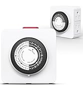G-ELEK Timers for Electrical Outlets Indoor, 24-Hour Dual Outlet Timer, Christmas Tree Timer Indo...
