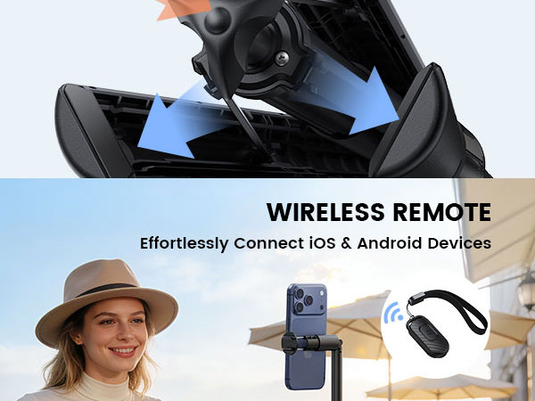 Lamicall Phone Tripod &amp;amp; Selfie Stick Tap-to-Open Phone Stand for Recording