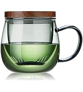 Unbreakable Glass Tea Cup with Infuser and Lid - 17oz Tea Mug for Loose Leaf Tea, Infusion Mug wi...