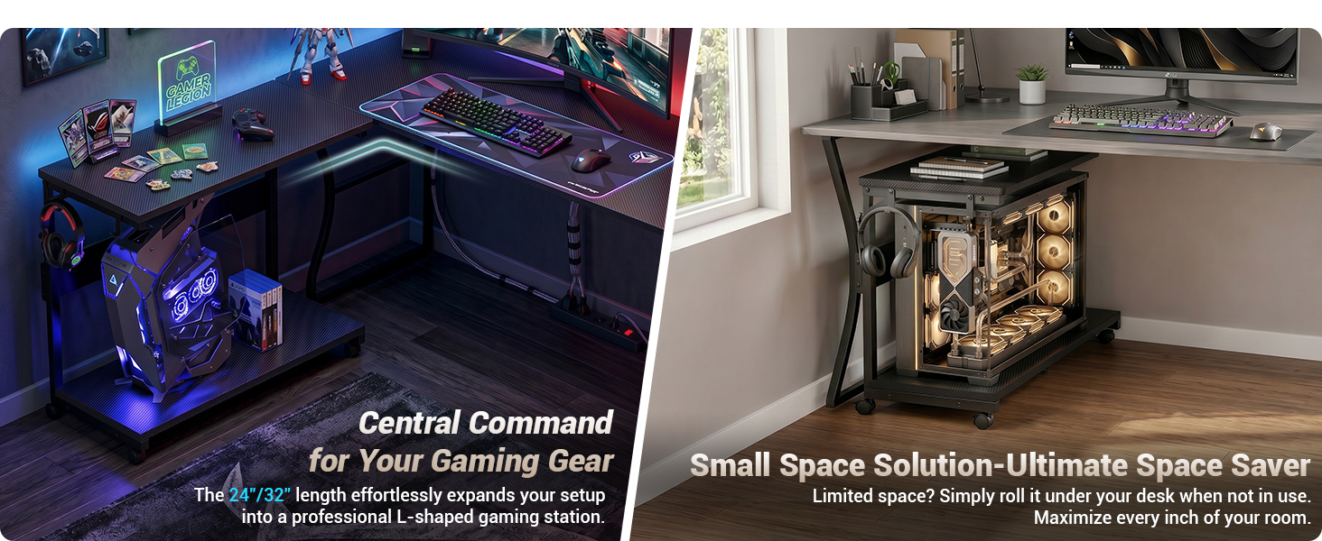 Computer Tower Stand - PC Stand for Floor with Power Outlets, PC Tower Stand for Carpet