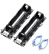 FORIOT 2Pcs 1865O Battery Holder Li-ion Battery with Single Compartment Support USB 5V/2A 3V/1A V...
