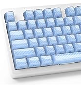 HITIME XVX Keycaps, Crystal Jelly Keycaps 75 65 60 100 Percent, Blue Custom Side Printed Key caps...