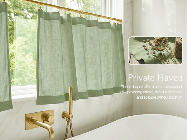 Small Curtains for Bathroom Privacy Light Filtering Window Tiers for Living Room