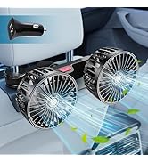 xuenair Car Seat Fan, [Comes Car Charger*1] Small Adjustable Portable Dual Fan for Car Backseat K...