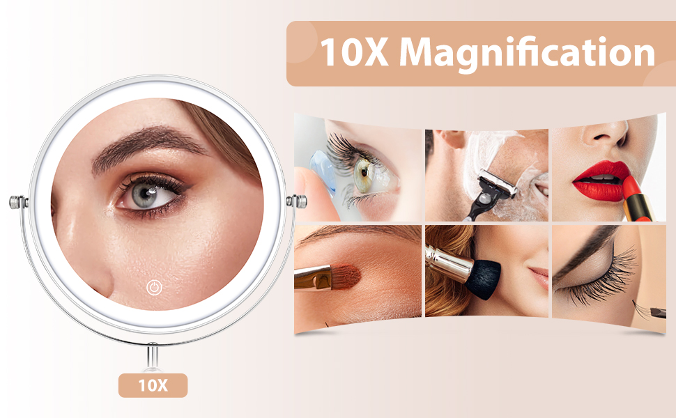 lighted magnifying makeup mirror, led mirror makeup